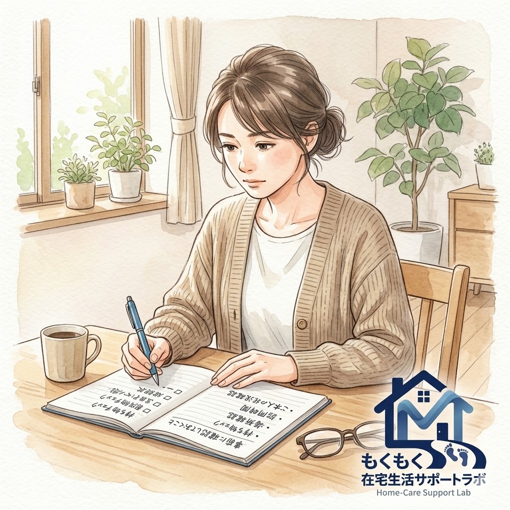 介護サービス変更の注意点を確認する家族