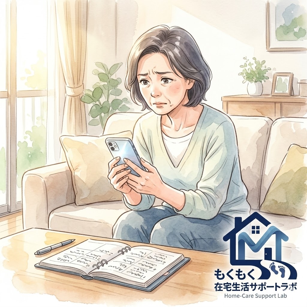 電話で連絡が取れず困っている家族