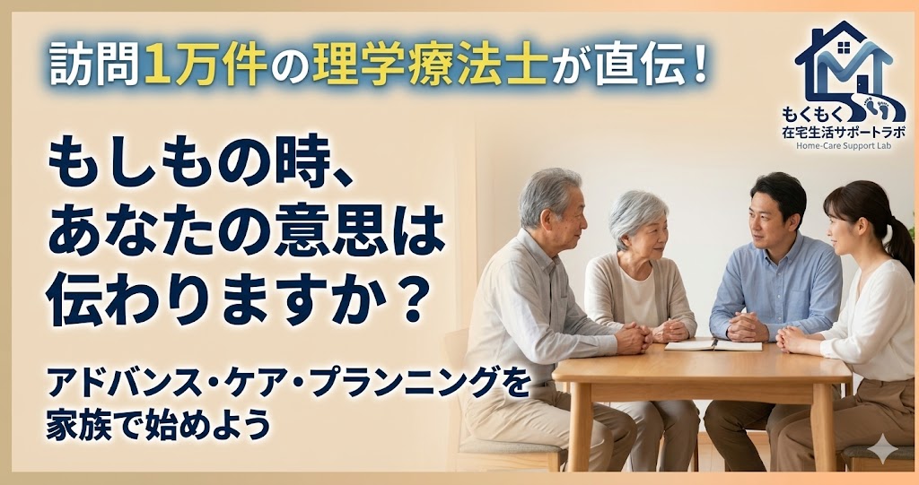アドバンス・ケア・プランニング（ACP）・人生会議を家族に伝える水彩イラスト
