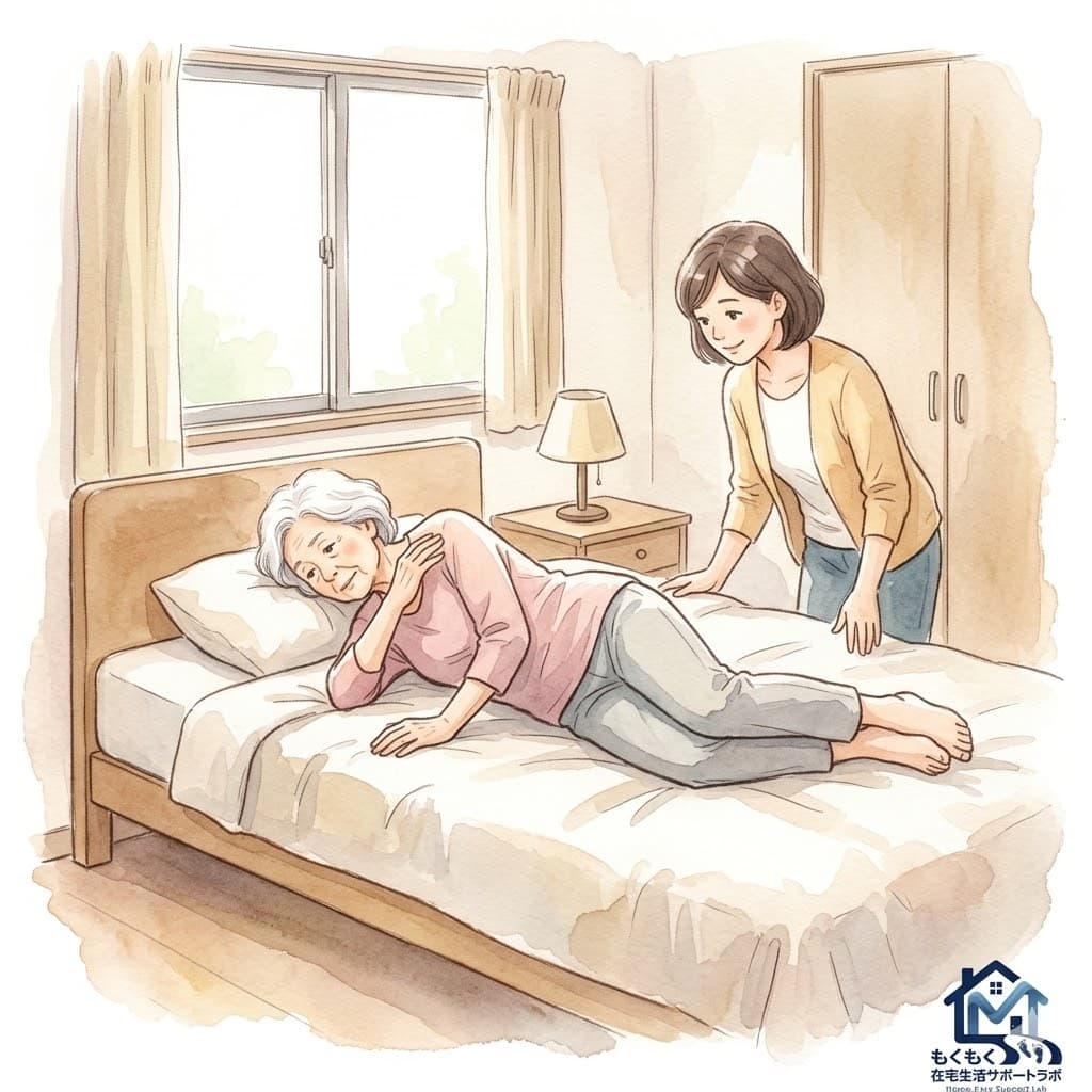 圧迫骨折でやってはいけない前かがみ動作の説明イラスト