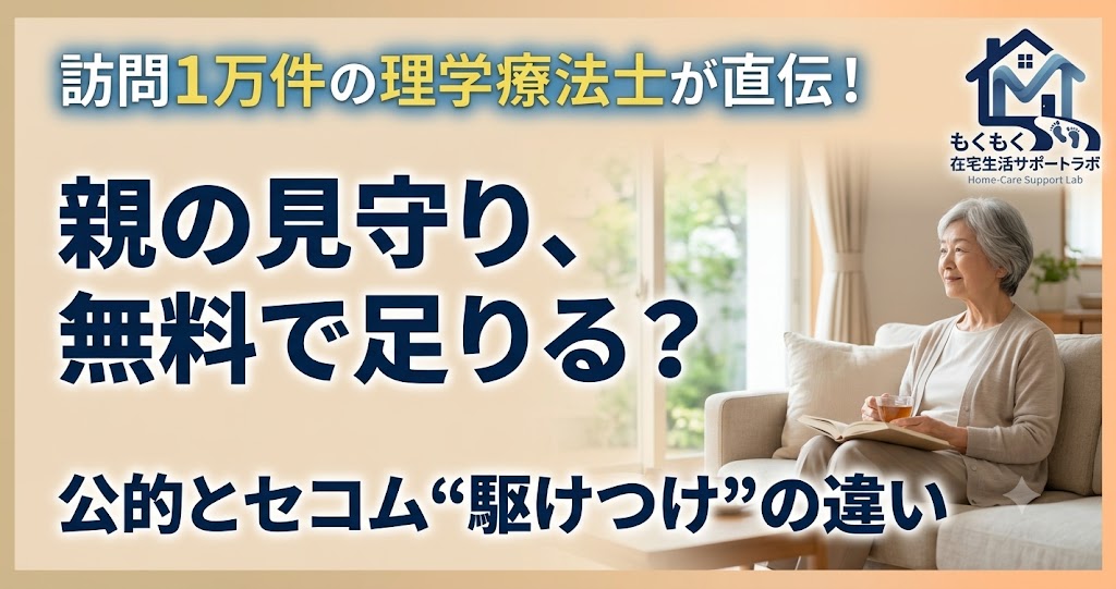 親の見守りは無料で足りる？公的サービスとセコムの「駆けつけ」の違いを解説する記事のアイキャッチ