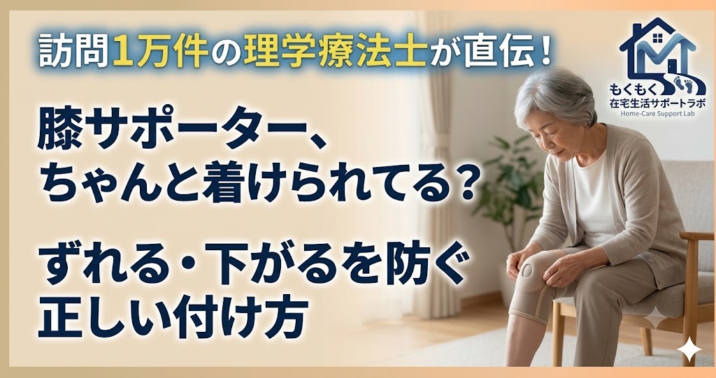 膝サポーターの正しい付け方とずれ・下がり・丸まり対策