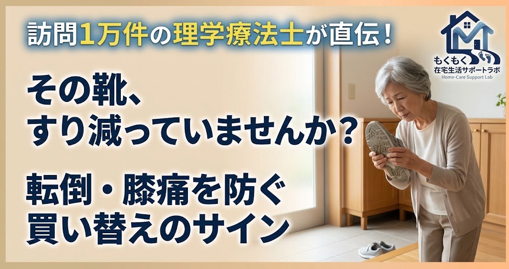 靴のすり減りと買い替え時期・転倒や膝痛のリスクを解説する記事のアイキャッチ
